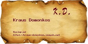 Kraus Domonkos névjegykártya